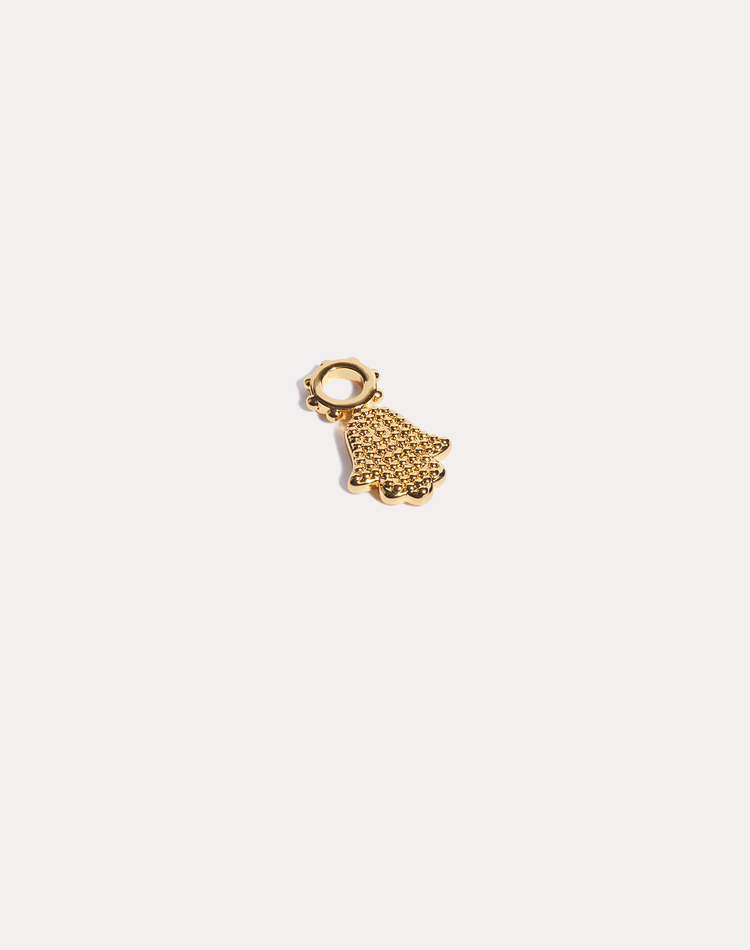 Textured Reversible Hamsa Charm in Gold